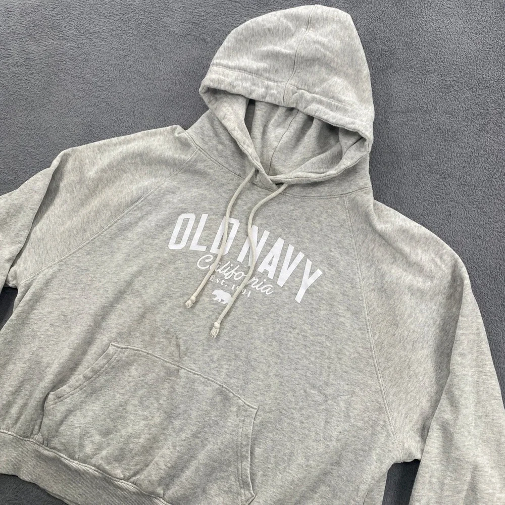 Old Navy Hoodie Womens Medium Gray California Graphic Pullover Sweatshirt
